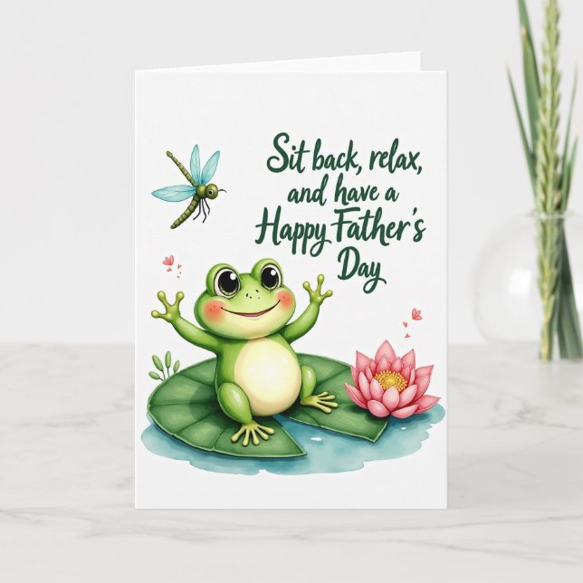 Cheerful Frog Fathers Day Card (Front)