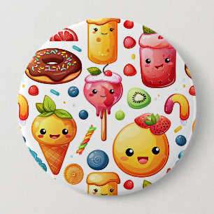 Cheerful funny cute sweets 4 Inch Round Button