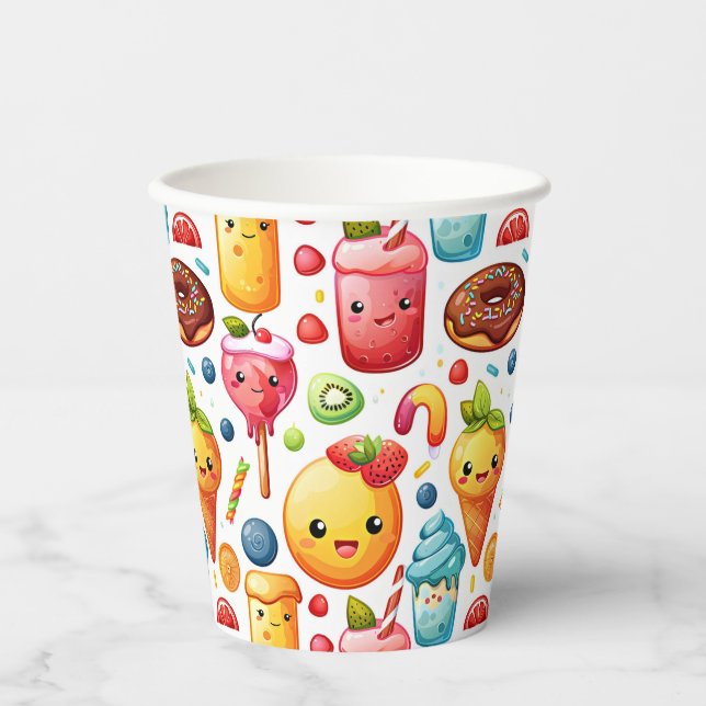  Cheerful funny cute sweets  Paper Cups (Front)