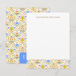 Cheerful Garden Botanical Personalized Note Cards 
