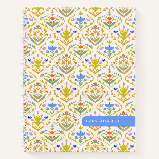 Cheerful Garden Botanical Personalized  Notebook (Front)
