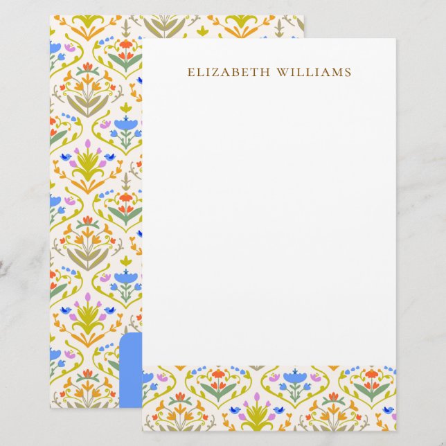 Cheerful Garden Botanical Personalized Stationery (Front/Back)