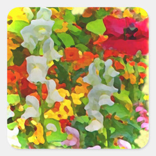 Cheerful Garden Colours Square Sticker