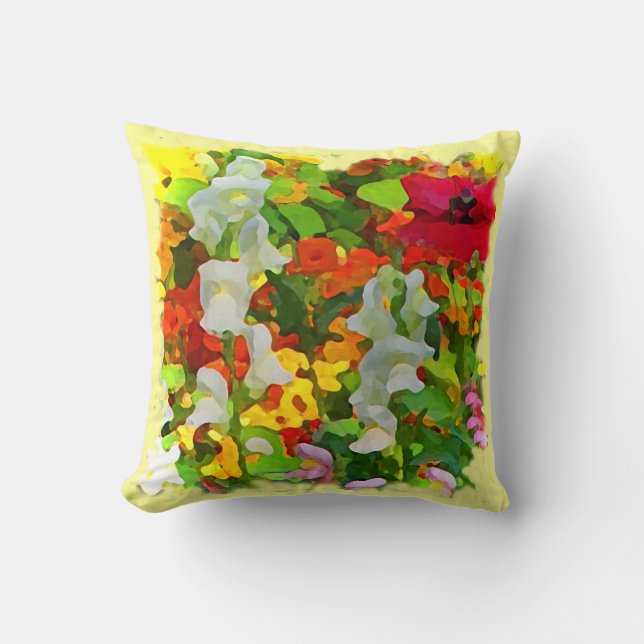 Cheerful Garden Colours Throw Pillow (Front)