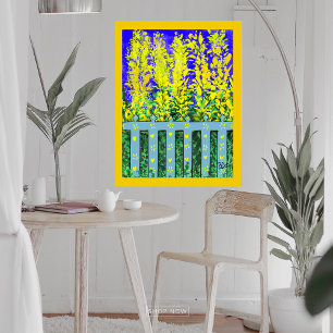 Cheerful Garden Escape: A Dance of Yellow Blooms  Poster