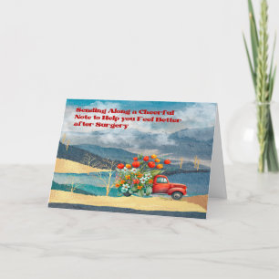 Cheerful Get Well Card Truck & Golden Landscape