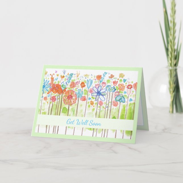 Cheerful Get Well Soon Customizable Card (Front)