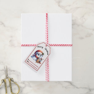 Cheerful ghost Christmas tags