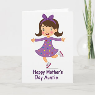 Cheerful Girl Mothers Day Card