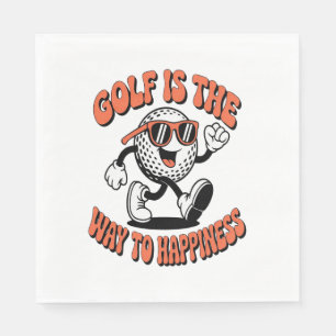 Cheerful Golf Ball Mascot Napkin
