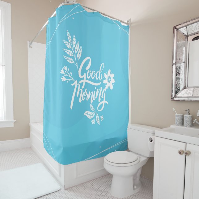 Cheerful Good Morning Typography Bright Blue (In Situ)