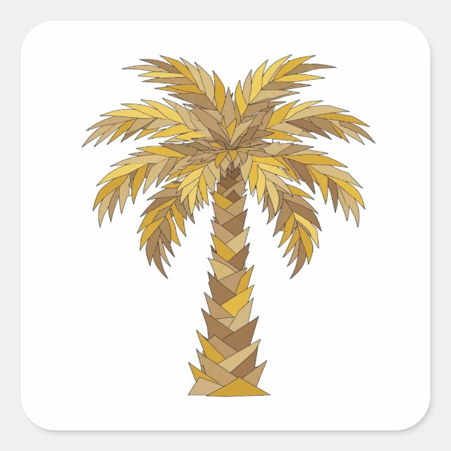 Cheerful Grey PALM TREE Gift Sticker (Front)