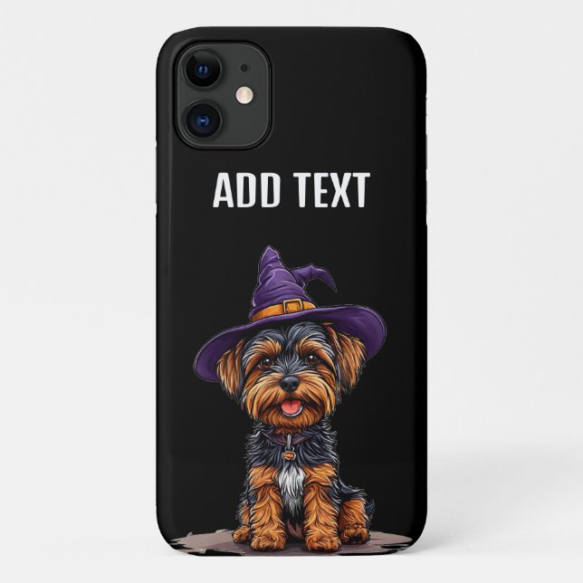 Cheerful Halloween Dog Wearing a Witch Hat Case-Mate iPhone Case (Back)