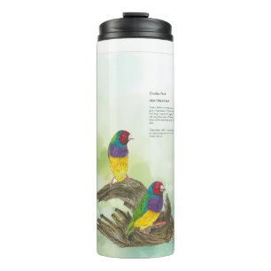 Cheerful Handpainted Gouldia Finch Birds Thermal Tumbler