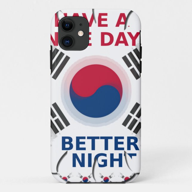 Cheerful "Have a Nice Day" Korean Flag Art design Case-Mate iPhone Case (Back)