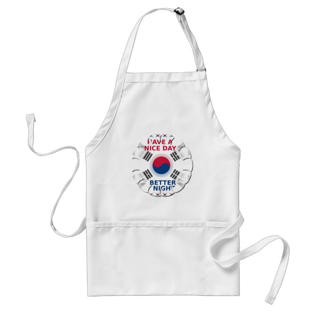 Cheerful "Have a Nice Day" Korean Flag Art design Standard Apron (Front)
