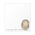 Cheerful hedgehog notepad
