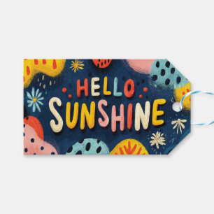 Cheerful "Hello Sunshine" Greeting  Gift Tags