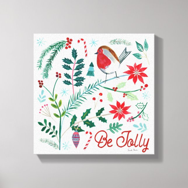 Cheerful Holiday - Be Jolly Canvas Print (Front)