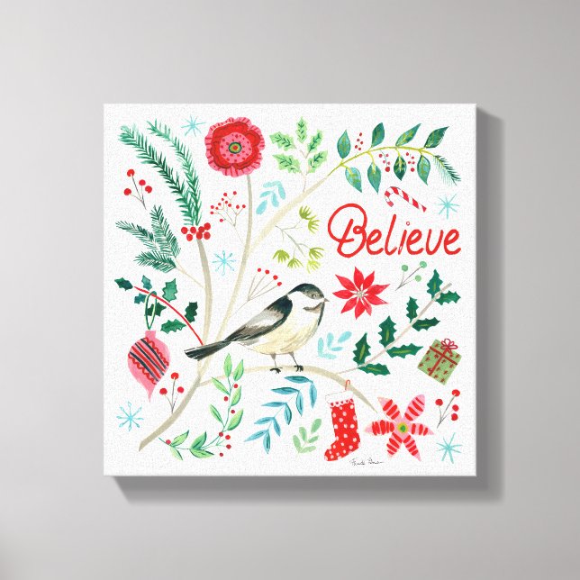 Cheerful Holiday - Believe 2 Canvas Print (Front)