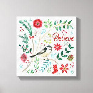 Cheerful Holiday - Believe 2 Canvas Print