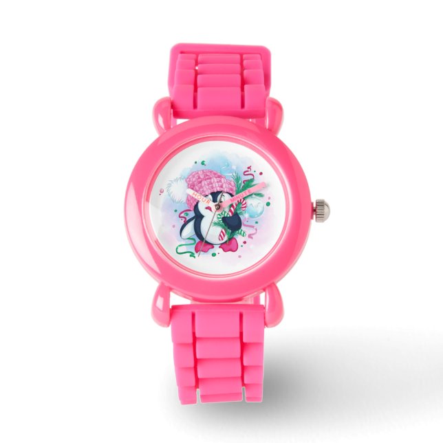 Cheerful Holiday Penguin Watch (Front)