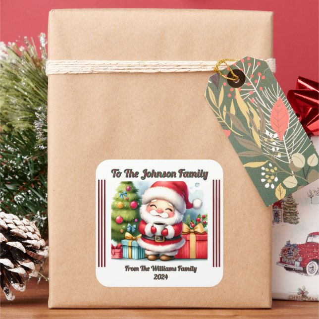 Cheerful Holiday Square Sticker (Holiday)