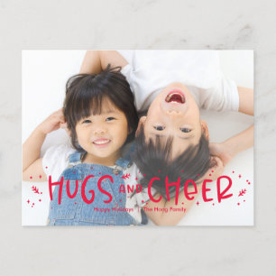 Cheerful Hug Editable Colour Photo Holiday Postcar