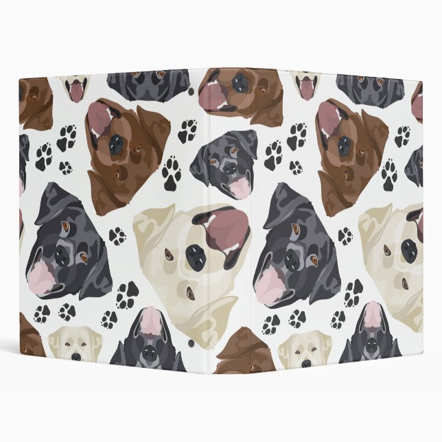 Cheerful Illustration Labrador Binder (Background)