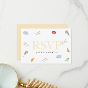 Cheerful Joyful Colourful Wedding RSVP cards