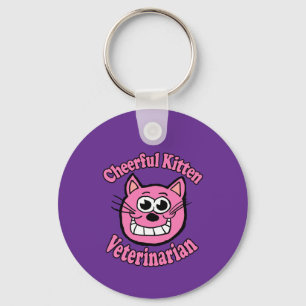 Cheerful Kitten Veterinarian Keychain