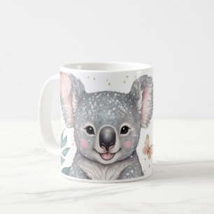 Cheerful Koala and Floral Charm Coffee Mug