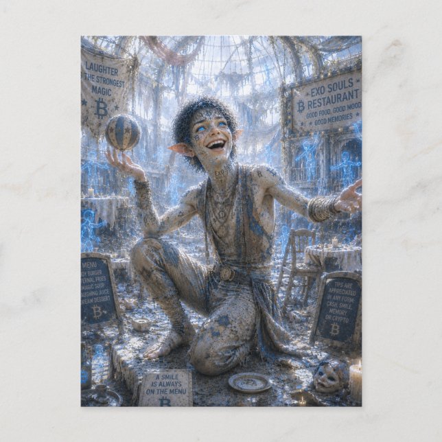 Cheerful Laughter / Circus Acrobat / Restaurant Postcard (Front)