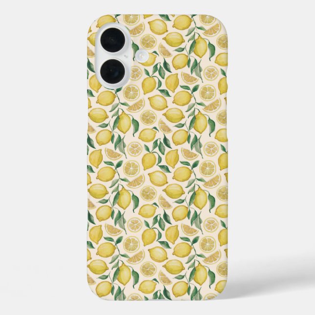 Cheerful Lemon Pattern Case-Mate iPhone Case (Back)