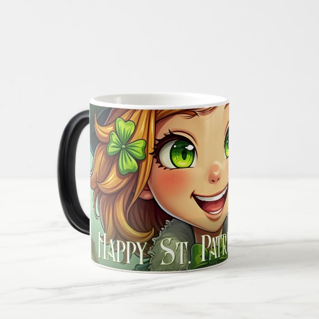 Cheerful Leprechaun - St. Patrick's Day Lucky Char Magic Mug (Front Left)