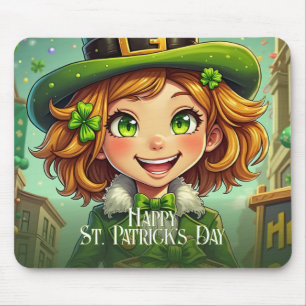 Cheerful Leprechaun - St. Patrick's Day Lucky Char Mouse Pad
