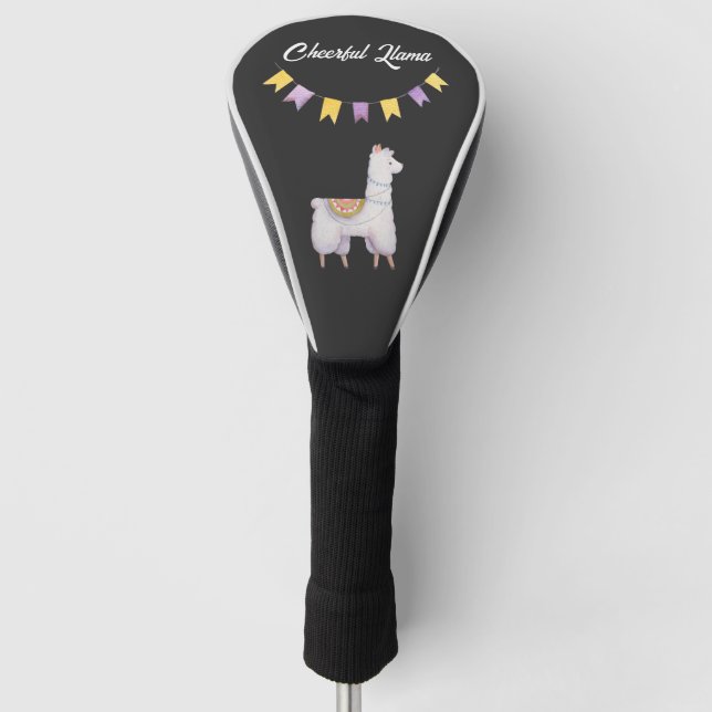 Cheerful Llama    Golf Head Cover (Front)