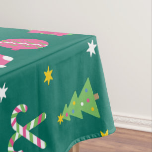 Cheerful merry Christmas pattern Tablecloth