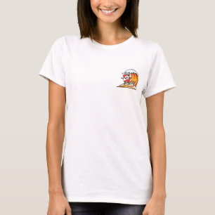 Cheerful Milk Carton Surfer Riding a Big Orange T-Shirt
