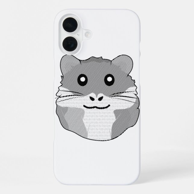 Cheerful Minimalist Hamster iPhone Case (Back)