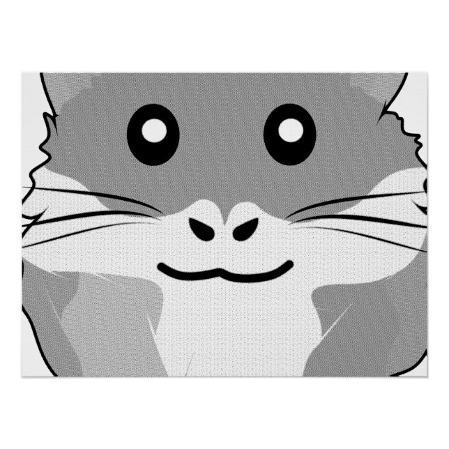 Cheerful Minimalist Hamster Poster (Front)