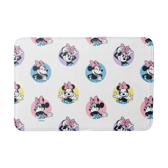 Cheerful Minnie Mouse Polka Dot Pattern Bath Mat (Front)