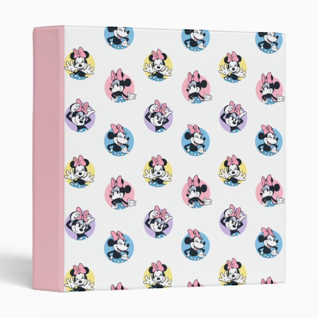 Cheerful Minnie Mouse Polka Dot Pattern Binder (Front/Spine)
