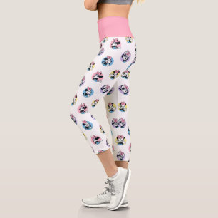 Cheerful Minnie Mouse Polka Dot Pattern Capri Leggings