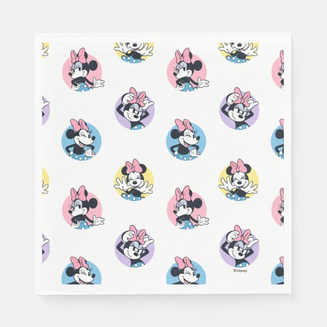 Cheerful Minnie Mouse Polka Dot Pattern Napkin (Front)