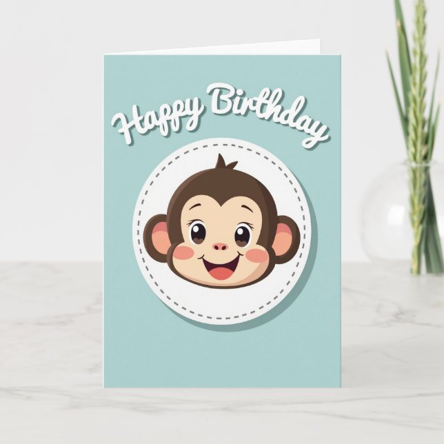 Cheerful Monkey Art Card (Front)
