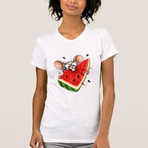 Cheerful mouse eats watermelon T-Shirt