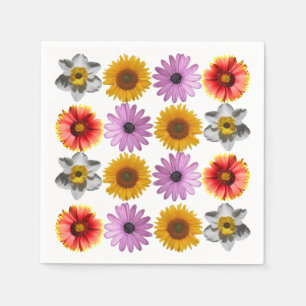 Cheerful Multicolor Flower Pattern Napkin