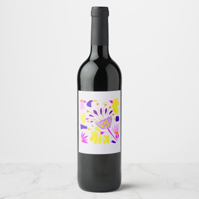 Cheerful nature print Food and Beverage Label Set (Front)