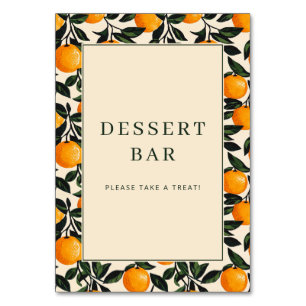 Cheerful Orange Leafy Border Table Number